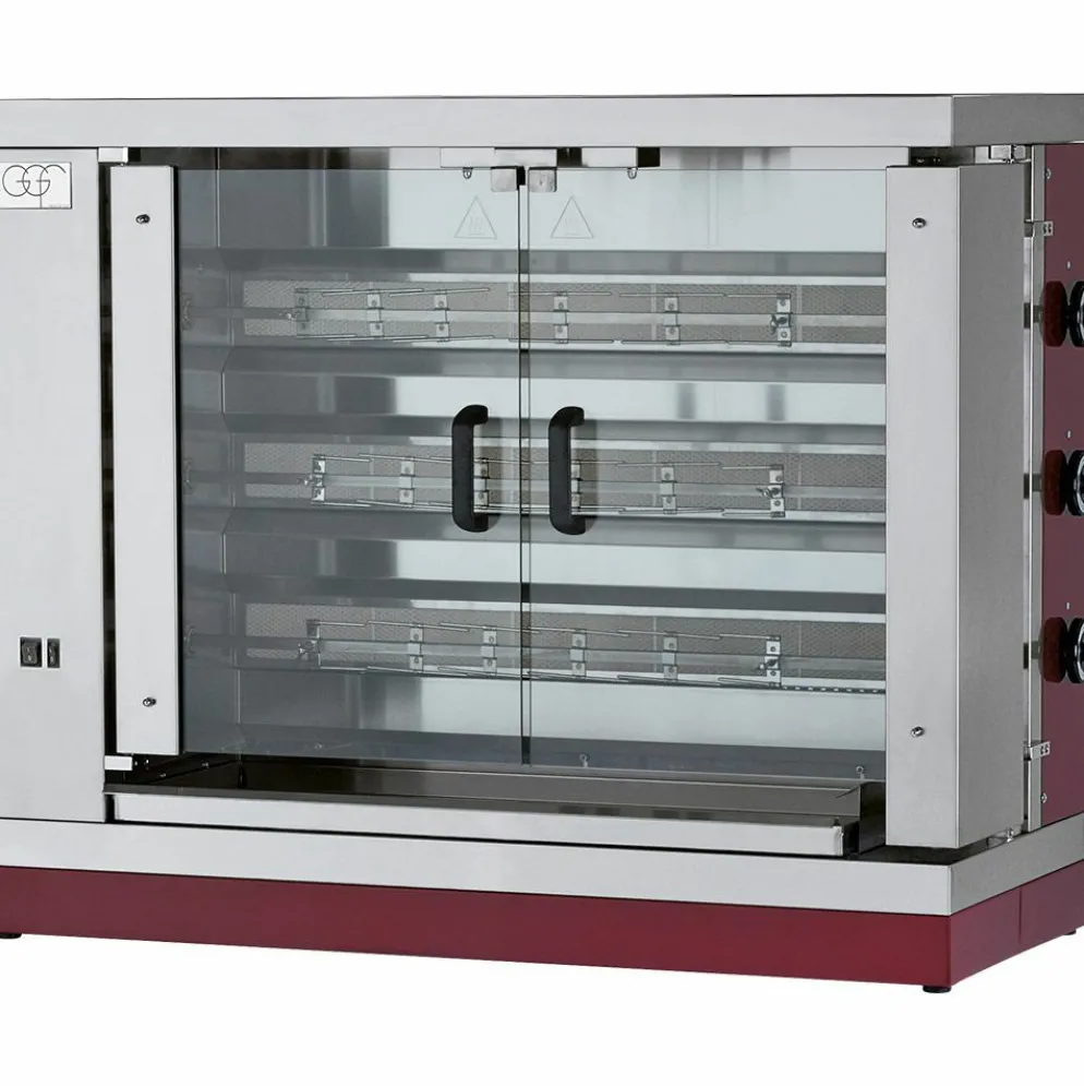GGF Gas-Hähnchengrill mit 3 Spießen für bis zu 12-15 Hähnchen, 17 kW