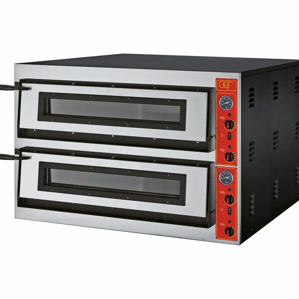 GGF Profi Pizzaofen 2 Backkammer, 19.2 kW, 1150x1020x750mm, für 18x Ø30cm Pizzen