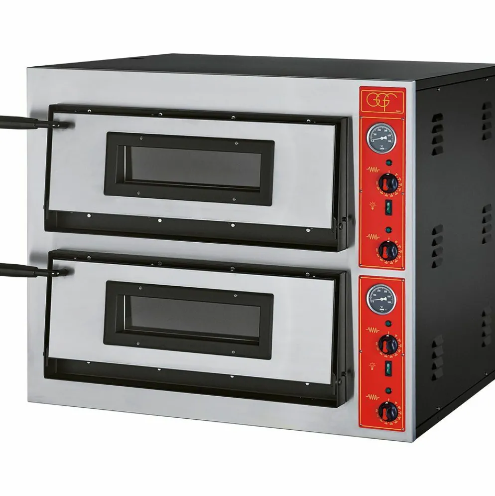 GGF Profi Pizzaofen 2 Backkammern, 8.4 kW, 900x735x750mm, für 8x Ø30cm Pizzen