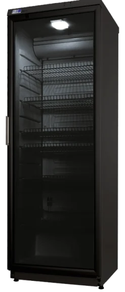 Glastürkühlschrank CD 350 schwarz, Türanschlag links