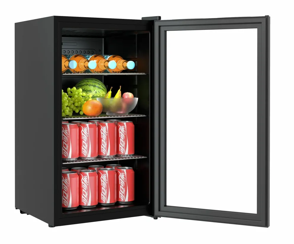 Glastür-Kühlschrank Tischmodell 80L, 474x440x840mm