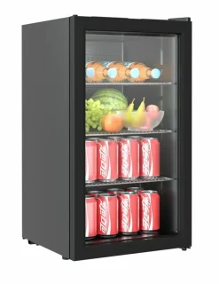 Glastür-Kühlschrank Tischmodell 80L, 474x440x840mm
