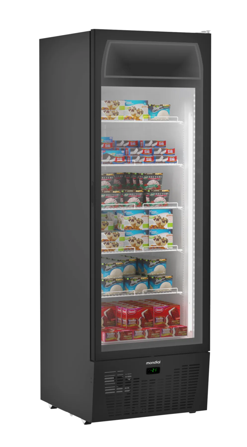 Glastürtiefkühlschrank TK402 GDU schwarz 668x692x1990mm