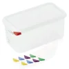 GN Behälter Set GN 86 1/3-150 mm, mit Deckel, mit rotem Clip, Set á 6 Stück, Polypropylen