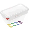 GN Behälter Set GN 86 1/3-065 mm, mit Deckel, mit rotem Clip, Set á 6 Stück, Polypropylen