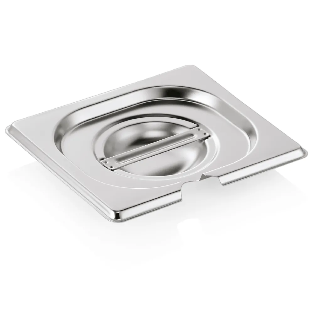 GN Deckel GN CORE 1/6, mit Löffelaussparung, Chromnickelstahl