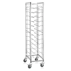 GN Tablettwagen 1/1 für 12 Tabletts, 60 x 39 x 180 cm, Chromnickelstahl