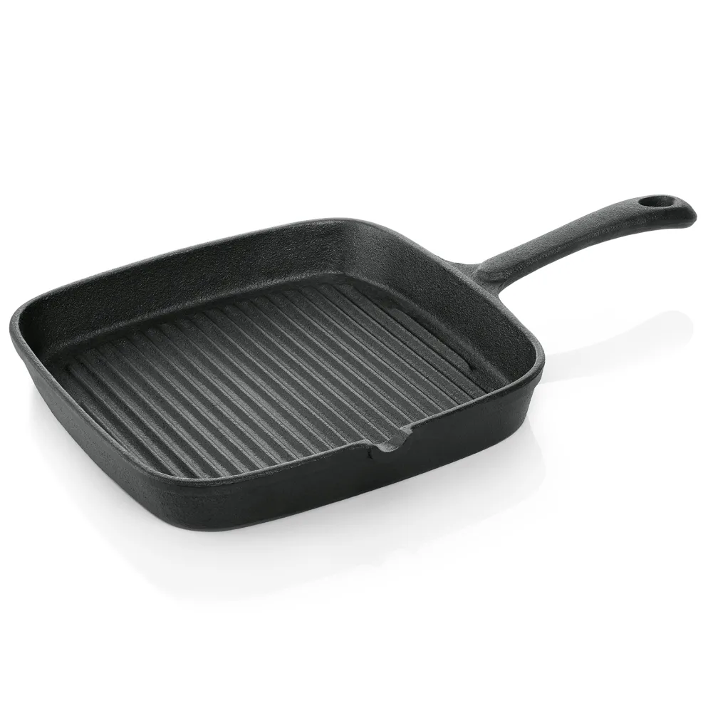 Grillpfanne, 22 x 22 x 3,5 cm, Gusseisen