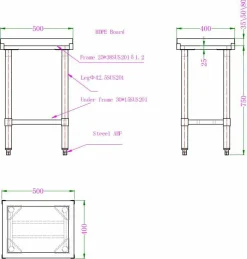 Hackblock Polyethylen 500 × 400 mm, 50 mm Schnittfläche
