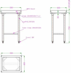 Hackblock Polyethylen 500 × 400 mm, 80 mm Schnittfläche
