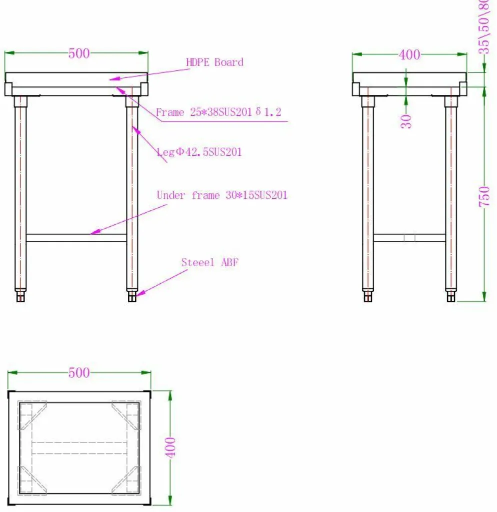 Hackblock Polyethylen 500 × 400 mm, 80 mm Schnittfläche