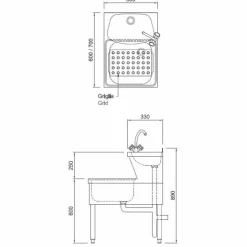 Handwaschbecken BxT 500 × 700 mm