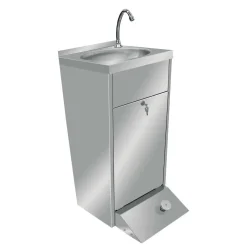 Handwaschbecken mit Fußpedal & Unterschrank, Breite 450 mm