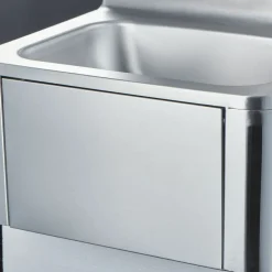 Handwaschbecken mit Kniebedienung, inkl. Armatur und Seifenspender, Wandmontage