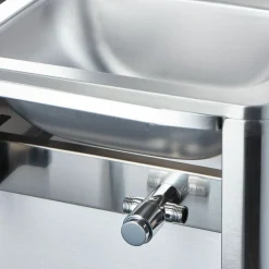 Handwaschbecken mit Kniebedienung, inkl. Armatur und Seifenspender, Wandmontage