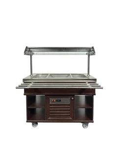 Heisses Buffet, Wärmebuffet mit Tablettrutsche für 3x GN1/1
