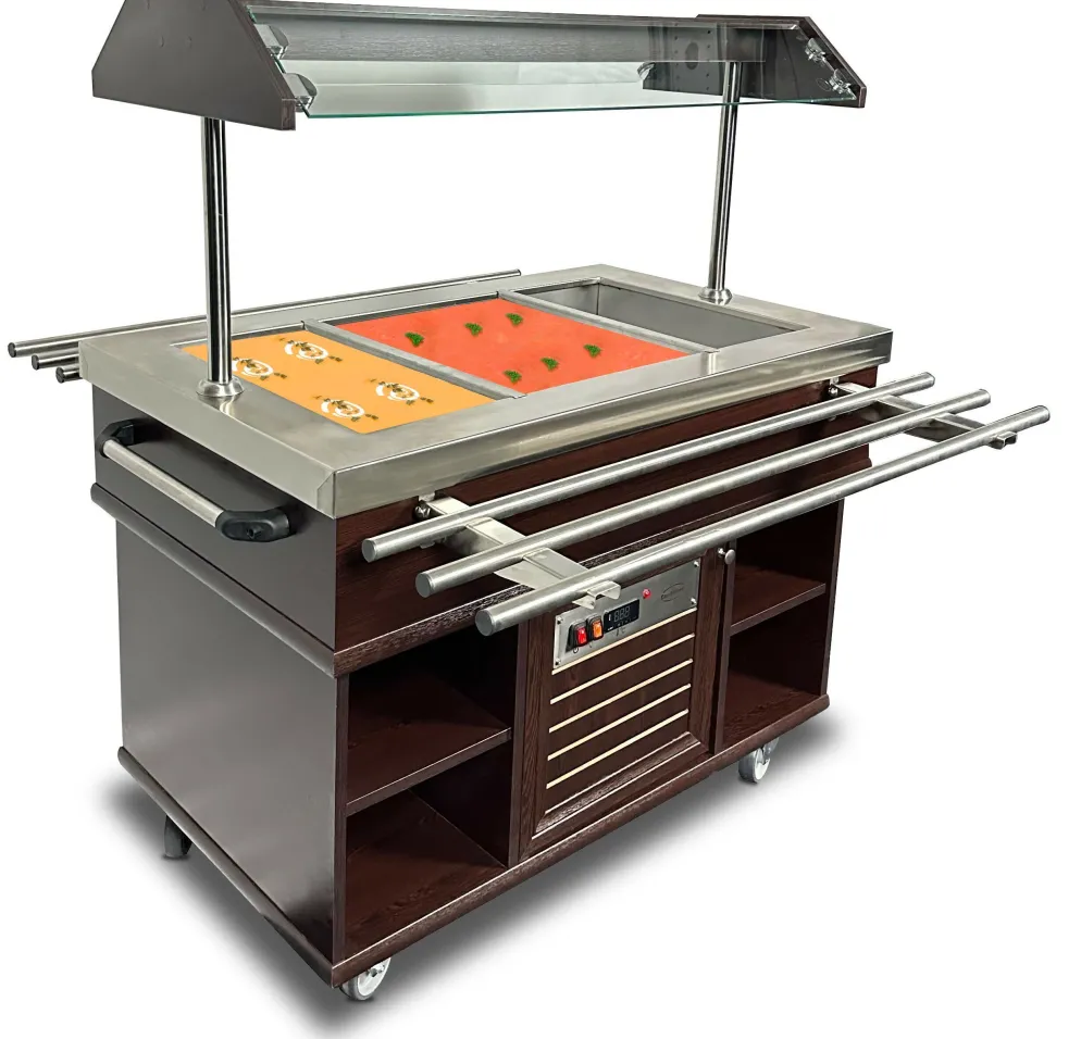 Heisses Buffet, Wärmebuffet mit Tablettrutsche für 3x GN1/1