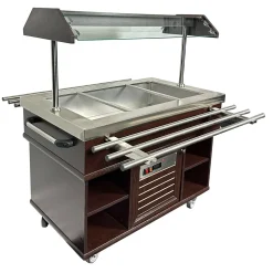 Heisses Buffet, Wärmebuffet mit Tablettrutsche für 3x GN1/1
