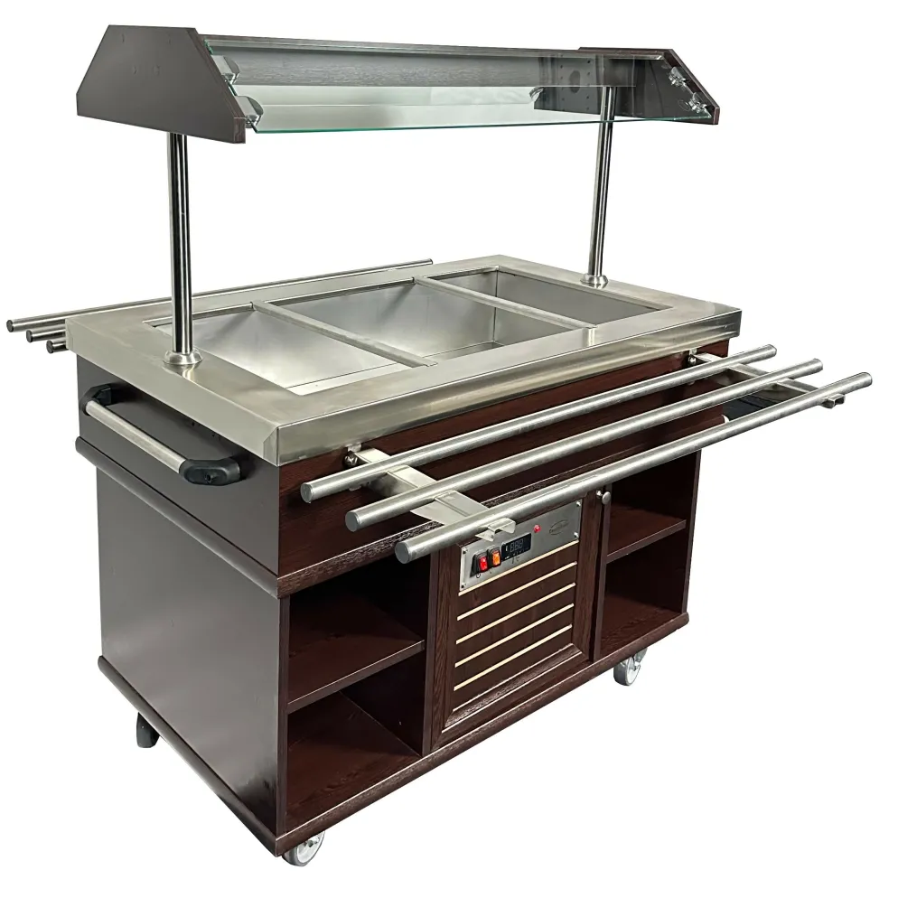 Heisses Buffet, Wärmebuffet mit Tablettrutsche für 3x GN1/1