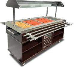 Heisses Buffet, Wärmebuffet mit Tablettrutsche für 4x GN1/1