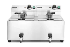 HENDI Friteuse Profi Line 2x8 L mit Ablasshahn 2x3,5kW
