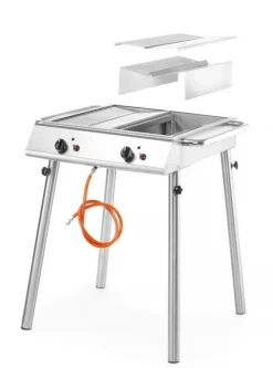 HENDI Gasgrill Xantos – 2 Brenner, 9,5 kW, Edelstahl