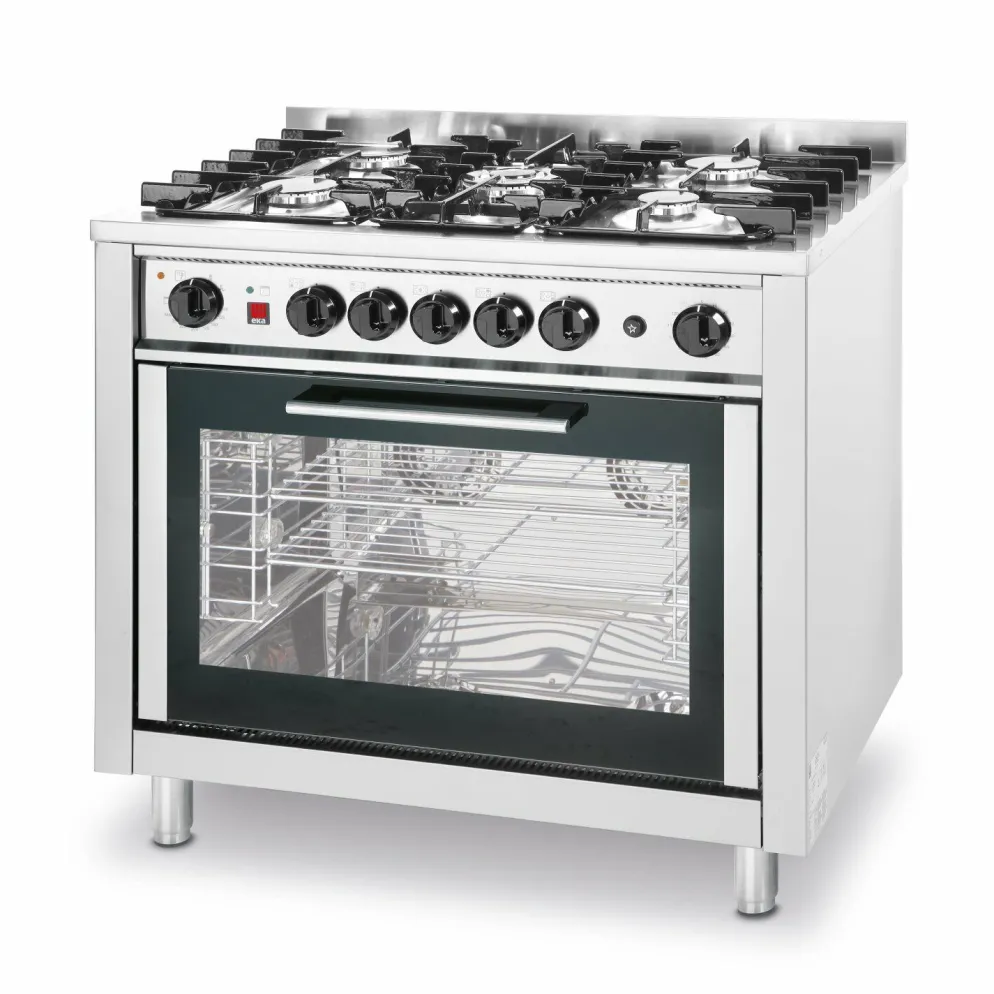 HENDI Gasherd 5 Brenner 14,3 kW, Elektrobackofen 2900W