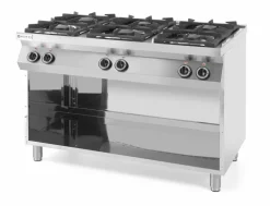 HENDI Gasherd 6 Brenner mit offenem Unterbau, 28,5kW