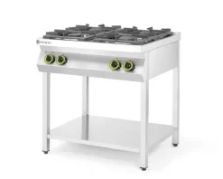 HENDI Gasherd Kitchen Line 4-flammig 19 kW Edelstahl, offener Unterbau