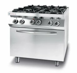 HENDI Gaskocher 4 Brenner 19 kW mit Konvektionsofen GN1/1