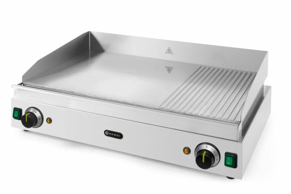HENDI Grillplatte Profi Line 2/3 Glatt 1/3 Gerillt, 3500W