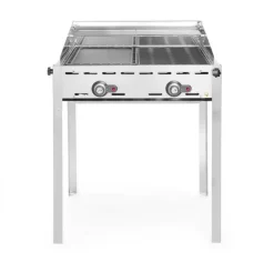 HENDI Grillsystem Green Fire, 2 Brenner 11,6kW, Abtropfblech GN 2/1