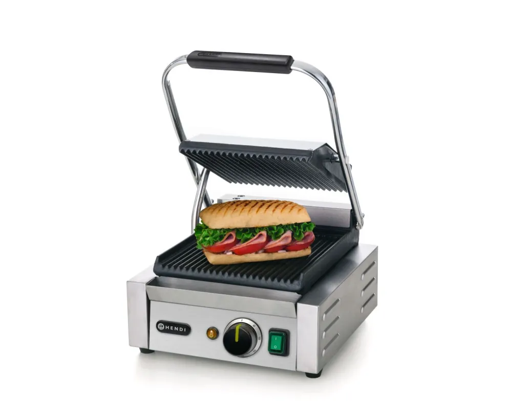 HENDI Kontaktgrill Grillfläche oben/unten gerillt, Breite 310mm