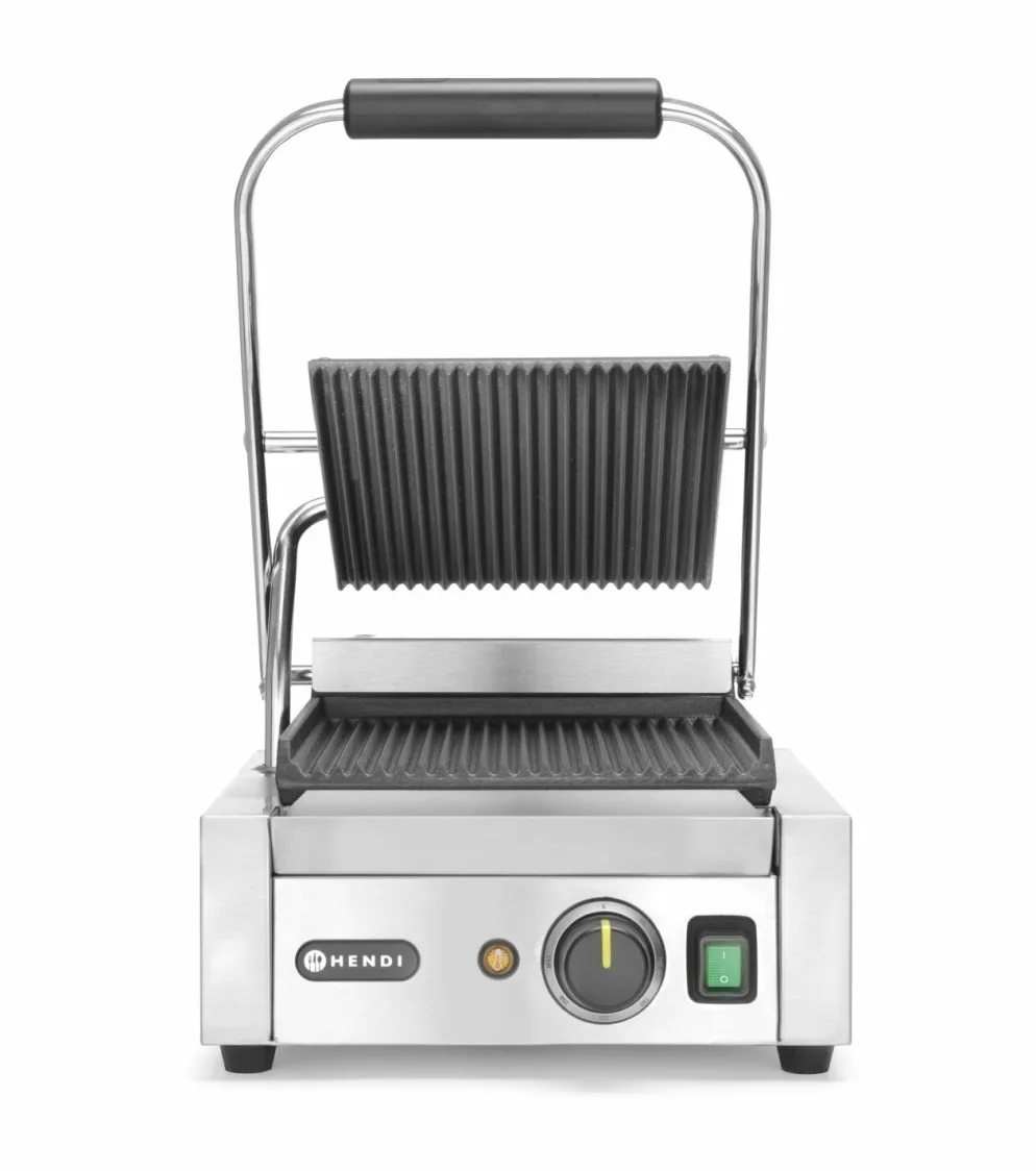 HENDI Kontaktgrill Grillfläche oben/unten gerillt, Breite 310mm