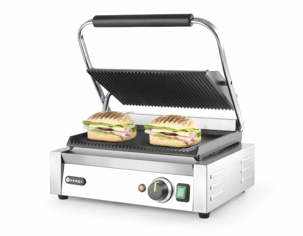 HENDI Kontaktgrill Panini oben/unten gerillt, Breite 430mm