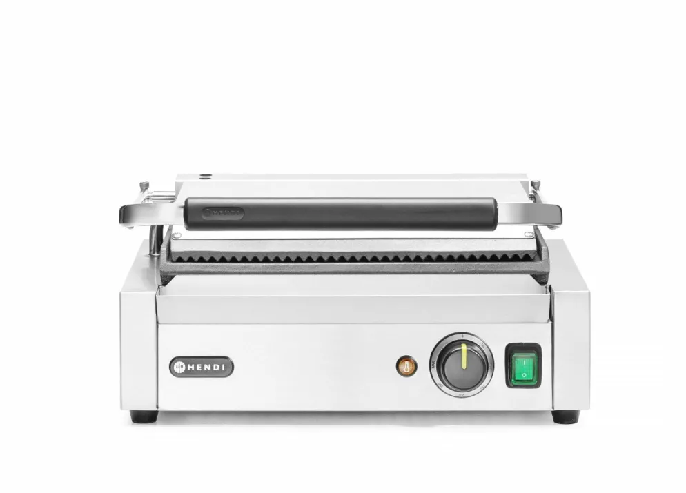 HENDI Kontaktgrill Panini oben gerillt, unten glatt, Breite 430mm