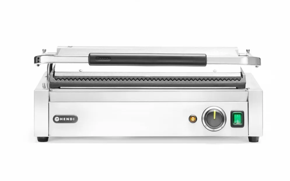HENDI Kontakt-Grill Panini XL gerillt, 548x415x210mm