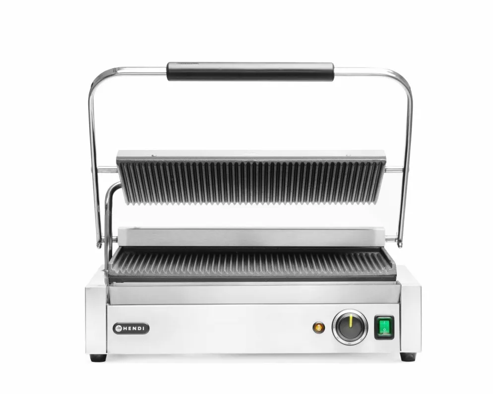 HENDI Kontakt-Grill Panini XL gerillt, 548x415x210mm