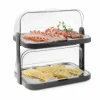 HENDI Roll-Top-Kühlvitrine doppelt. 440x320x(H)440 mm, 2 Etagen