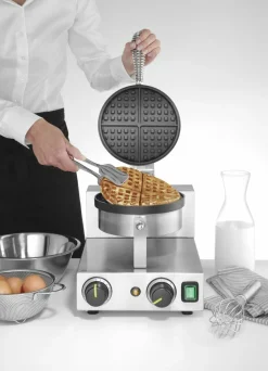 HENDI Waffeleisen rund ø 190 mm, bis zu 20 Waffeln/ Std.