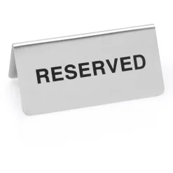 Hinweisschild "Reserved" Set, 10 x 5 x 5 cm, Set á 12 Stück, Chromnickelstahl