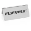Hinweisschild "Reserviert" Set, 10 x 5 x 5 cm, Set á 12 Stück, Chromnickelstahl