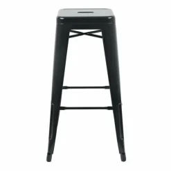 HOLLI-ST-BL Bistro hoher Bistrobarhocker Stahl in schwarz, Sitzhöhe 77cm