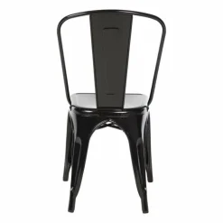 HOLLI-ST-BL20 Bistro Stuhl aus Stahl schwarz