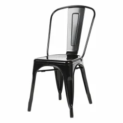 HOLLI-ST-BL20 Bistro Stuhl aus Stahl schwarz