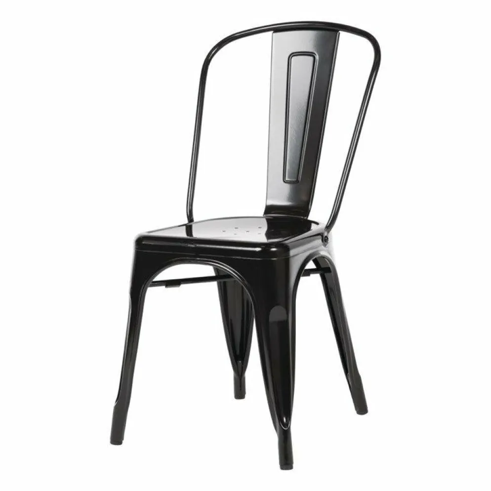 HOLLI-ST-BL20 Bistro Stuhl aus Stahl schwarz