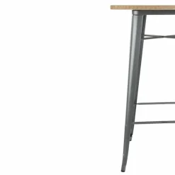 HOLLI ST-G Bistro Bartisch mit Holzplatte grau