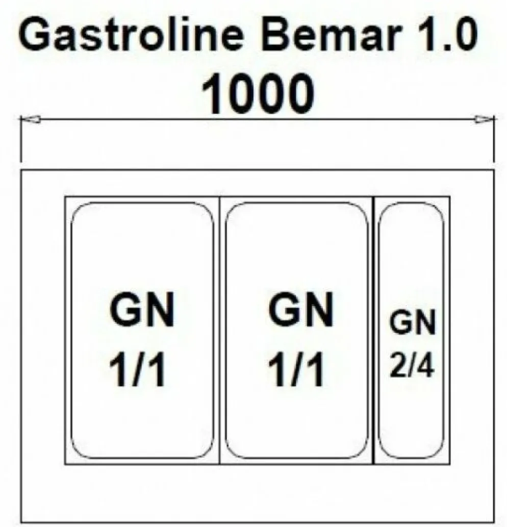 IGLOO Bainmarie Buffetwagen ML17 Gastroline Open 1.0, Länge 1000mm