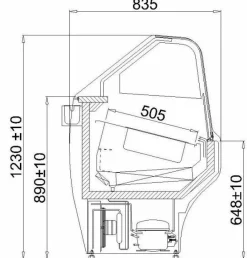 IGLOO Eisvitrine Eistheke Wojtek 1.0W für 8 Behälter, Breite 1050mm