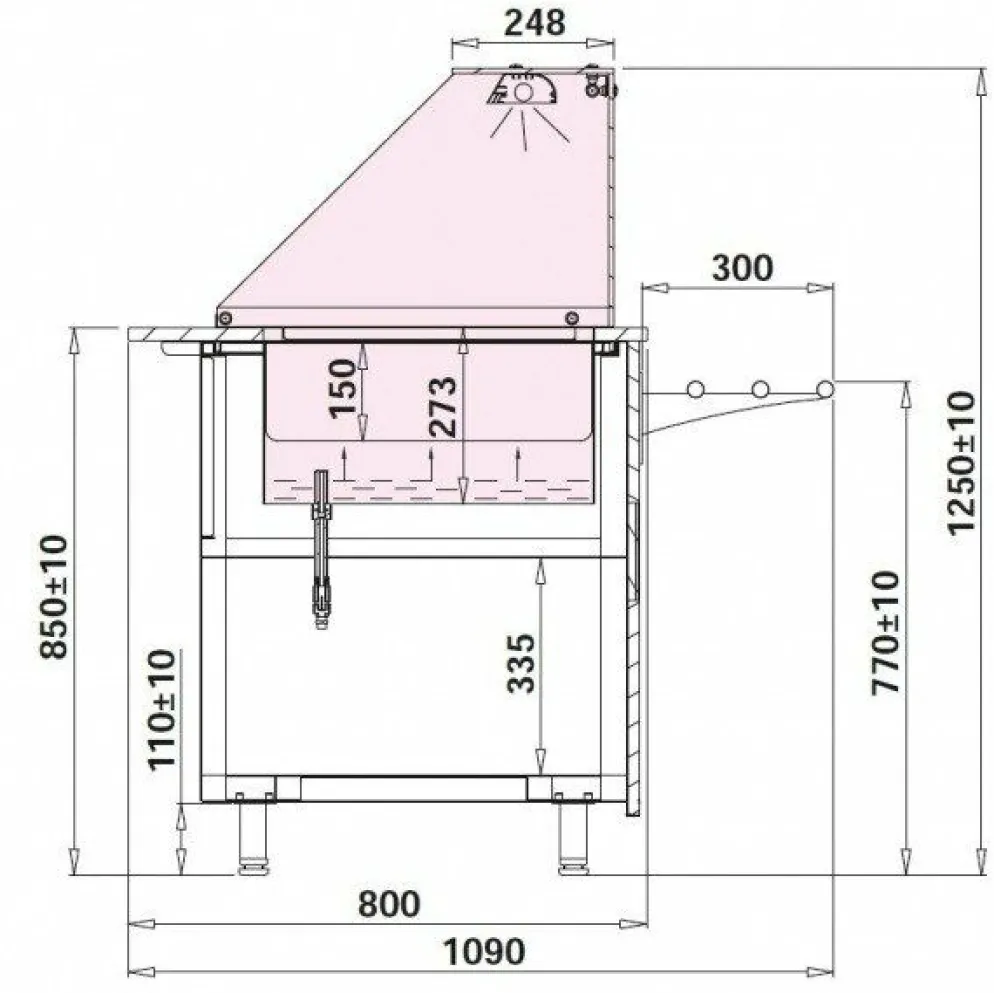 IGLOO GASTROLINE 1.5 Bain-Marie Heiße Theke, für 4x GN 1/1, Breite 1500mm